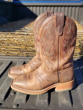 Men's Double H Square Toe Cowboy Work Boots 7.0 2E